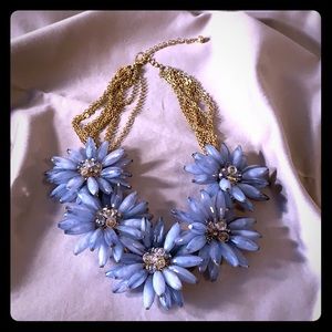 8” flower necklace with gold tone chain